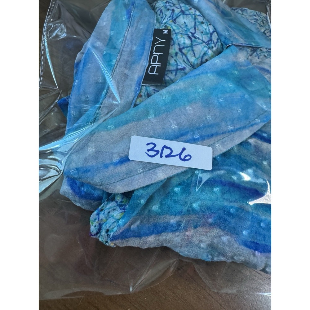 Nordstroms APNY Sheer Silk Top Medium Button Up Watercolor Wearable Art to Wear - Picture 16 of 16